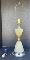 (F) Antique Marbled Hourglass Table Lamp With