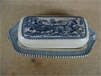 vintage Royal China Currier and Ives Butter Dish