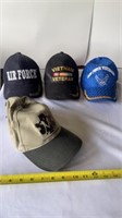 Caps including Veteran , Air Force