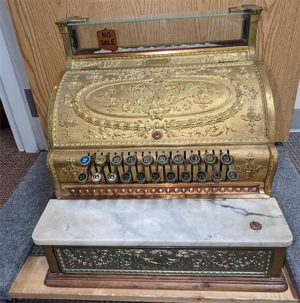 Antique National Brass Cash Register R23