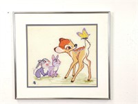 Framed Cross Stich Deer/Bunny Artwork 17" x 15.25"