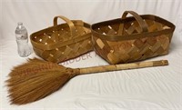 Vintage Gathering Baskets & Broom