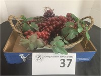 Plastic Grapes & Basket