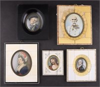 5 Antique Miniature Portraits; Jesus