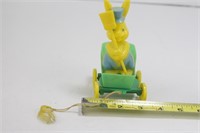 Rosbro Rosen Yellow Bunny in Cart Hard Plastic