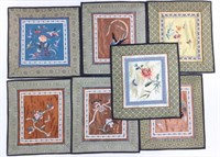 (7) Chinese Embroidered Silk Squares