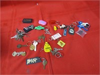 Keys & assorted Key chains lot.