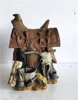 Saddle and Cabin Figurines
