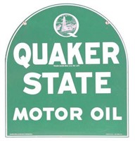 Tin Quaker State Motor Oil Tombstone Sign