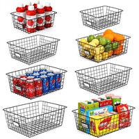 8 Set, Extra Large Wire Baskets for Organizing wit