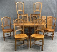 S Bent Bros Oak Table & 8 Chairs