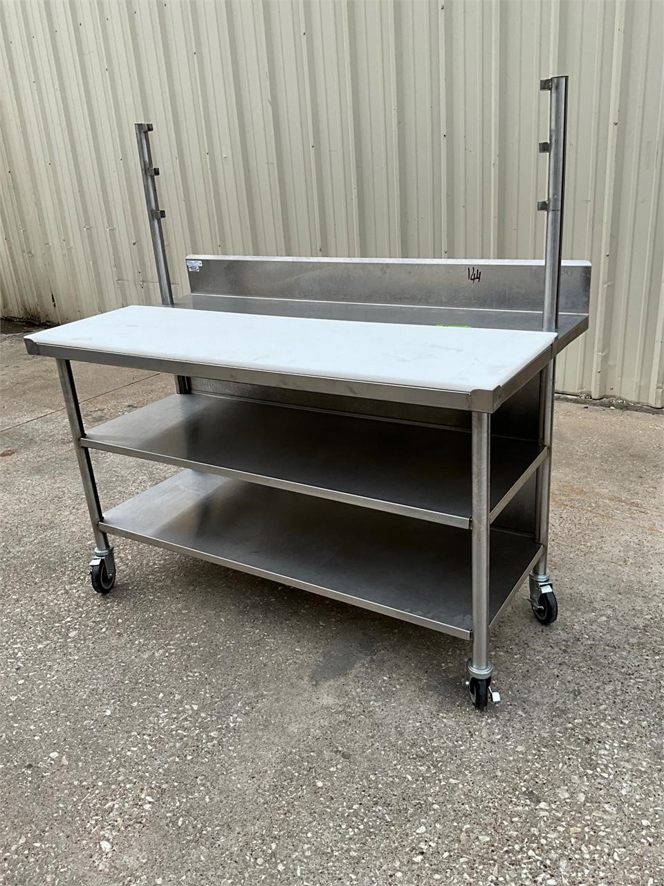 60” Winholt stainless steel poly top table
