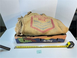 Stack of Burlap Seed / Grain Bags