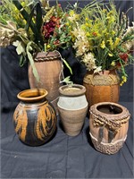 Vases and flower stems
