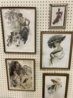 Lot of 5 Framed Prints by Harrison & Fisher