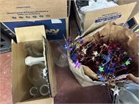 box of vases, bag of balloon weights/centerpieces