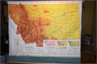 VINTAGE MONTANA SCHOOL MAP ! -FRT