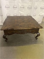 Oak parquet top coffee table
