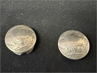 2 Buffalo Nickel Buttons / Button Covers