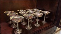 12 silver plated martini goblets