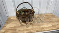 Basket and Wine Glasses