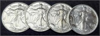 (4) 1990 Silver Eagles