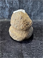 PRIMITIVE STONE HAMMER 5" X 4" DIA.