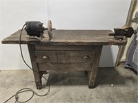Vintage wood workshop table