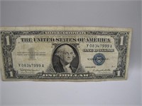 Vintage 1957 Silver Certificate $1.00 Bill