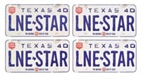(4) Lone Star Beer Texas License Plates