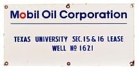 Mobil Oil Corporation SS Porcelain Sign