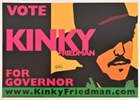 Kinky Friedman For Governor Poster by Guy Juke