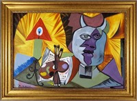 Original in the Manner of Picasso Canvas COA