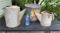 Galvanized watering pitchers , bucket