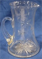 Vintage Pitcher with Star cut, 8.5"