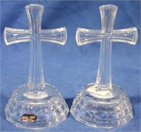 Pair Glass Crosses, 7.5"