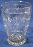 Vintage Cut Glass 9" Vase