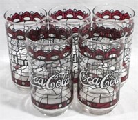 5 Vintage Coca-Cola glass 6" tumblers