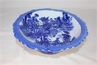 Vintage Victoria Ware Flow Blue Pedstal Bowl