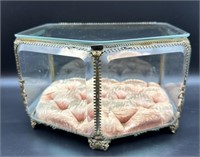 Antique French Glass Marriage Casket