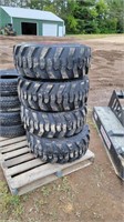(4) New 12x16.5 Skidsteer Tires on Rims