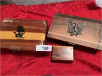 Cedar Pine Jewelry Boxes & Copper Tone Dresser