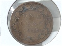 1906 Can  1 Cent Vf