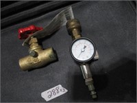 Brass Water Control Valve and Gauge For air
