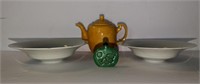 Antique Chinese Bowls, Teapot, Snuff Bottle