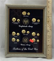 Framed Buttons of the Civil War