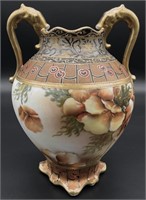 Nippon Moriage Handled Vase