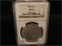 1896 Morgan Silver Dollar MS 63