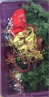Christmas, bulbs, ribbon, garland, star table