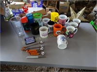 Assorted mugs, cups, spoons